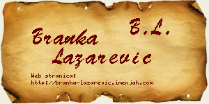 Branka Lazarević vizit kartica
